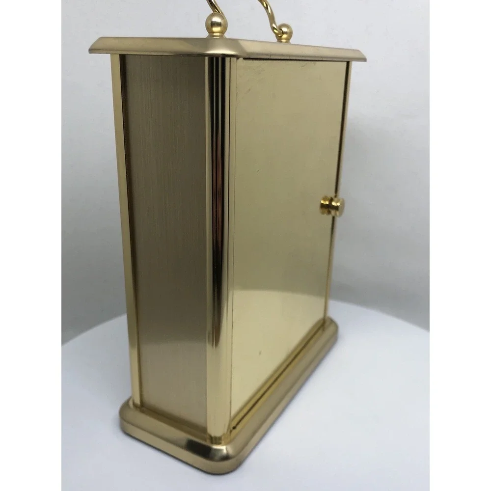 Vintage Bulova Clock Heavy‎ Brass Quartz Mantel Clock, Germany, Sears, Works!